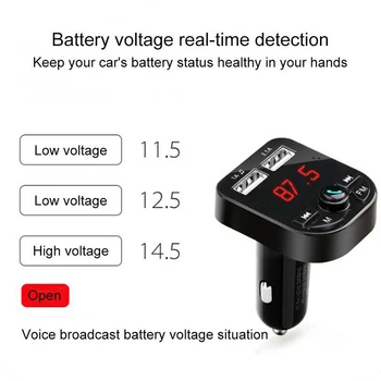 

K Bluetooth Version 5.1 New Style Lossless Sound Car MP3 Player FM Transmitters With Double USB Smart Charge!