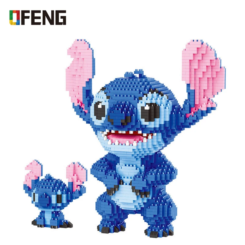 

Cartoon Building Bricks Stitch Auction Figures Model Educational Toys Anime Juguetes Girls Gifts for Children