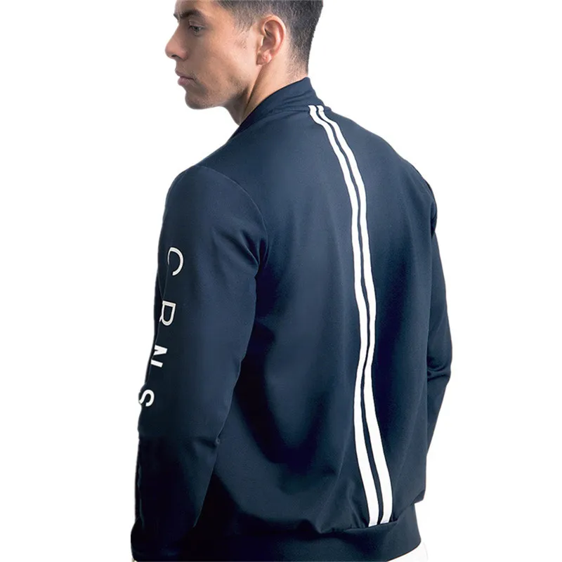navy blue Осенние мужские спортивные куртки с капюшоном тренажерные залы Фитнес футболка для бодибилдинга спортивные пуловеры мужские тренировки с капюшоном куртка одежда - Цвет: navy blue