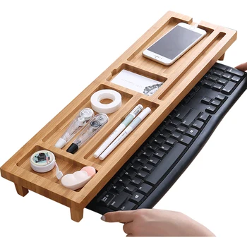 

Bamboo shelf home desktop small items storage dormitory lazy keyboard shelf multi-function finishing rack LB821101