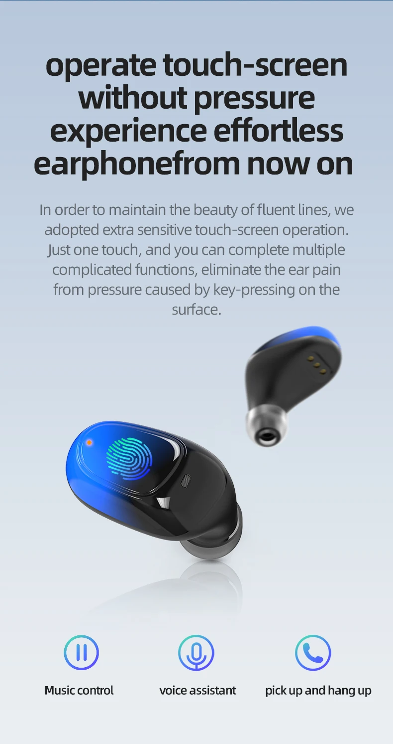 2000 mAh Bluetooth наушники 5,0 TWS беспроводные наушники стерео мини беспроводные наушники с микрофоном Мощный светодиодный дисплей Банк питания