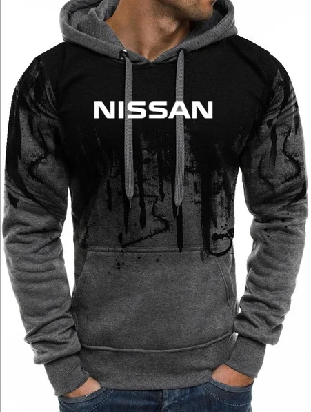 Темно-серый Новая мода для мужчин повседневные Nissan толстовки топы тройник мужская одежда 20gf - Цвет: Темно-серый