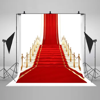 

Red Carpet Stairs Photography Background Birthday Party Prom Backdrops Photoshoot Photocall