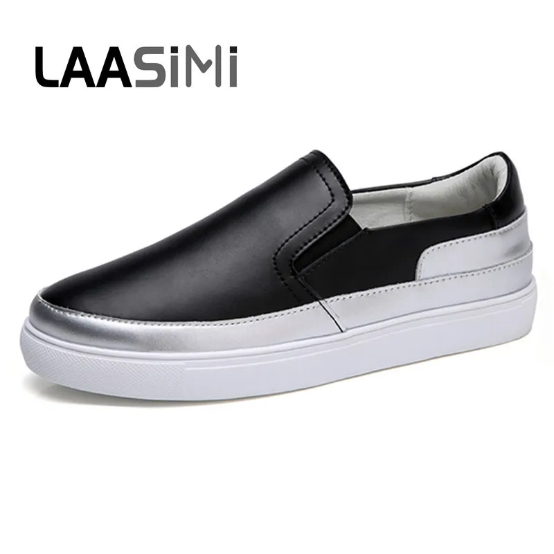 

LAASIMI Genuine Leather Women Loafers Flats Shoes Autumn Slip On Outdoor Ladies Sneakers Casual Flat Shoes Woman
