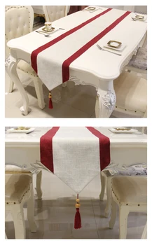 

Modern Minimalist Style Retro Cloth Table Runner New Chinese Classic Coffee Table Flag Solid Table Mat