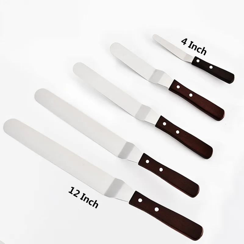 4/12 inch Spatula Stainless Steel Scraper Cake Cream Knife for DIY Cake Spreader Pastry Smoother Icing frosting Tool
