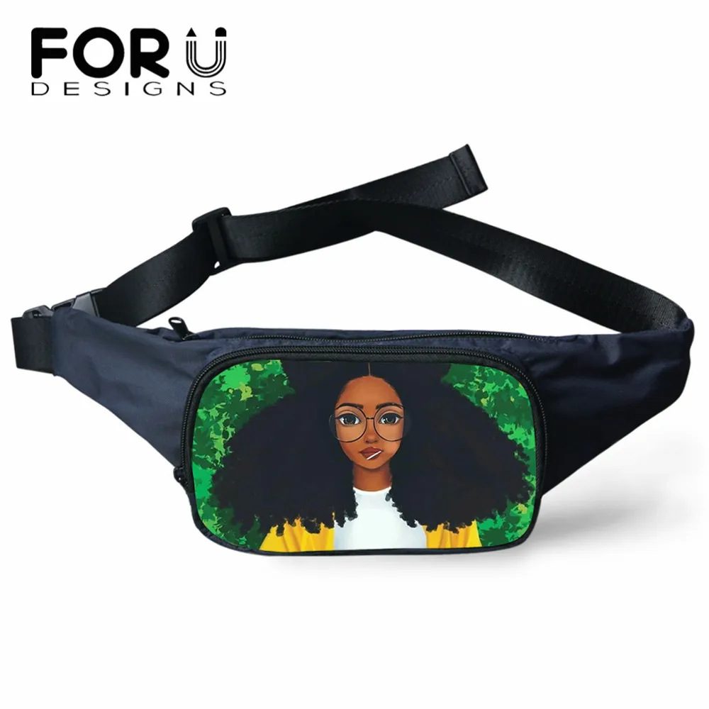 

Forudesigns Girls Waist Bag Cute Cartoon Women Shoulder Belt Bag Coin Purse Black Princess Magic Chest Bag Female Phone Wallet
