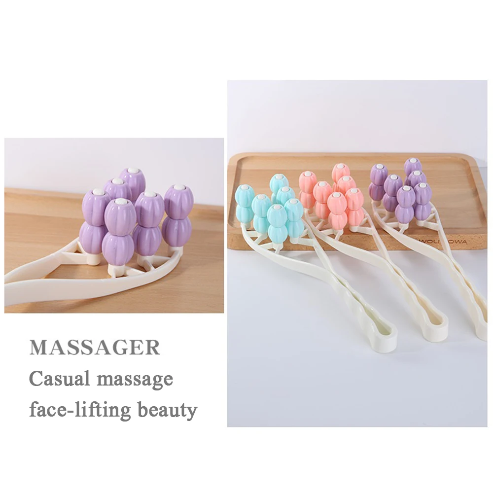 Flower Shape Anti Wrinkle Beauty Tools Create V Face Facial Massager Roller Manual Face-lift Slimming Relaxation Random Color