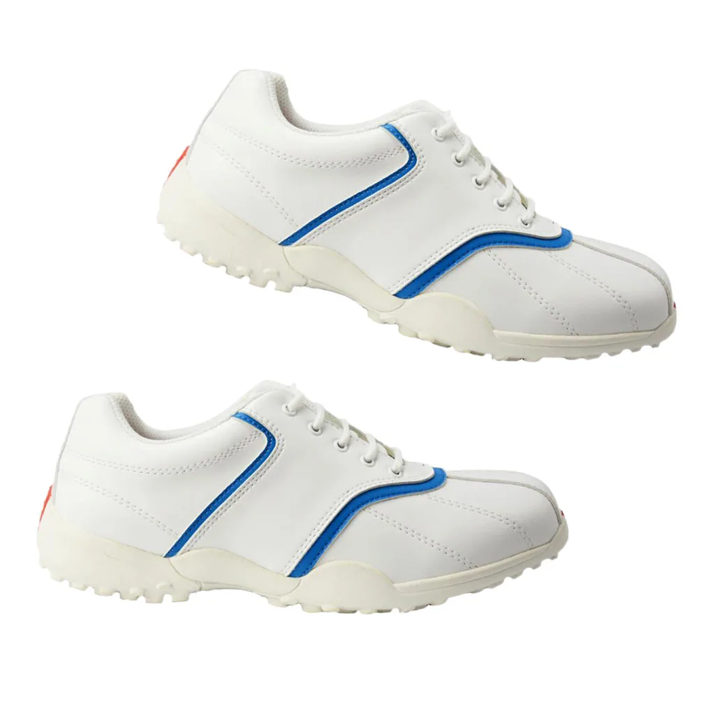 White Blue EU 38 Дышащая легкая женская обувь для гольфа из искусственной кожи - Цвет: White Blue EU 38