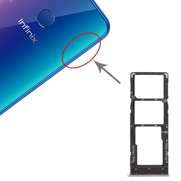 SIM Card Tray+ SIM Card Tray+ Micro SD Card Tray for Tenco Infinix X627 Smart 3 Plus SIM Card Tray Parts - Цвет: Золотой