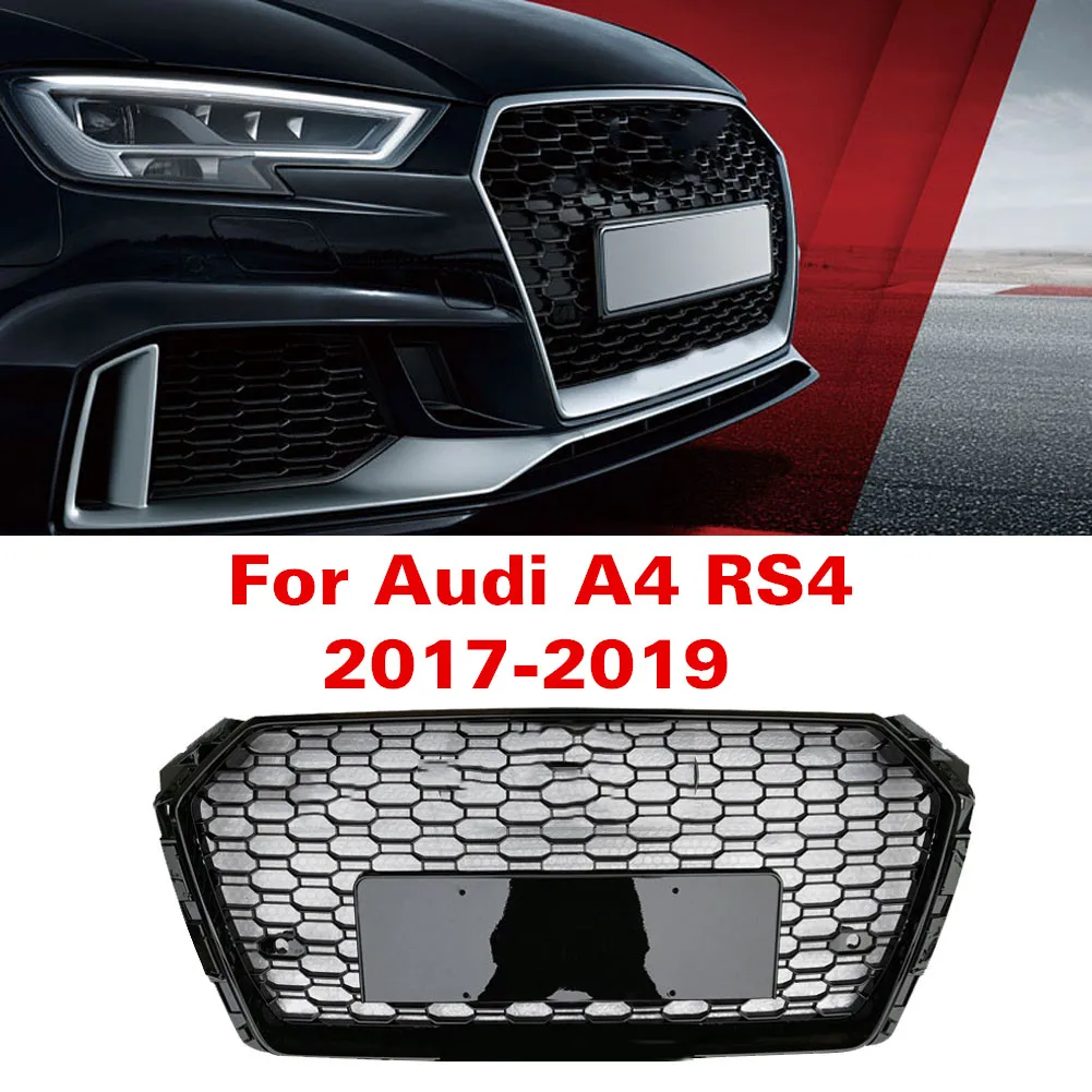 Для Audi A4 S4 RS4- соты Стиль решетка ABS Шестигранная сетка гоночный гриль переднего бампера гонки гриль
