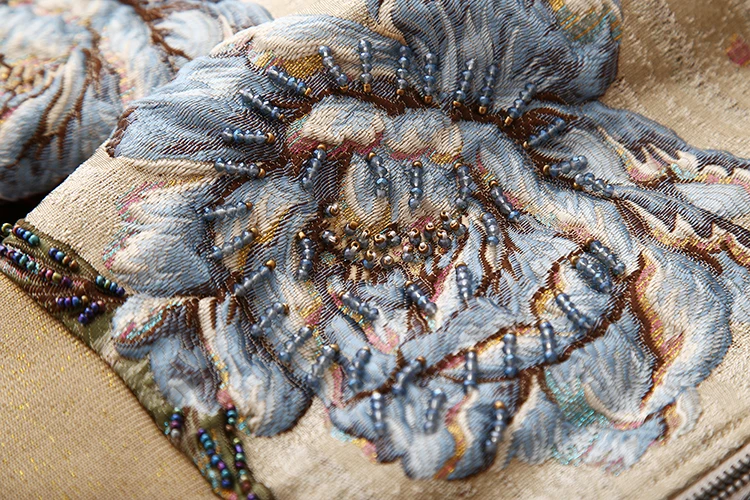 Lvydala Высококачественная модная куртка Осенняя женская элегантная короткая куртка с цветочными бусинами