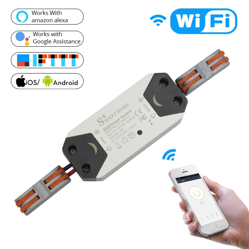 

Smart WiFi Light Switch Wireless Relay Switch Tuya RF/App Remote Control Home Automation Modules work with Alexa Google