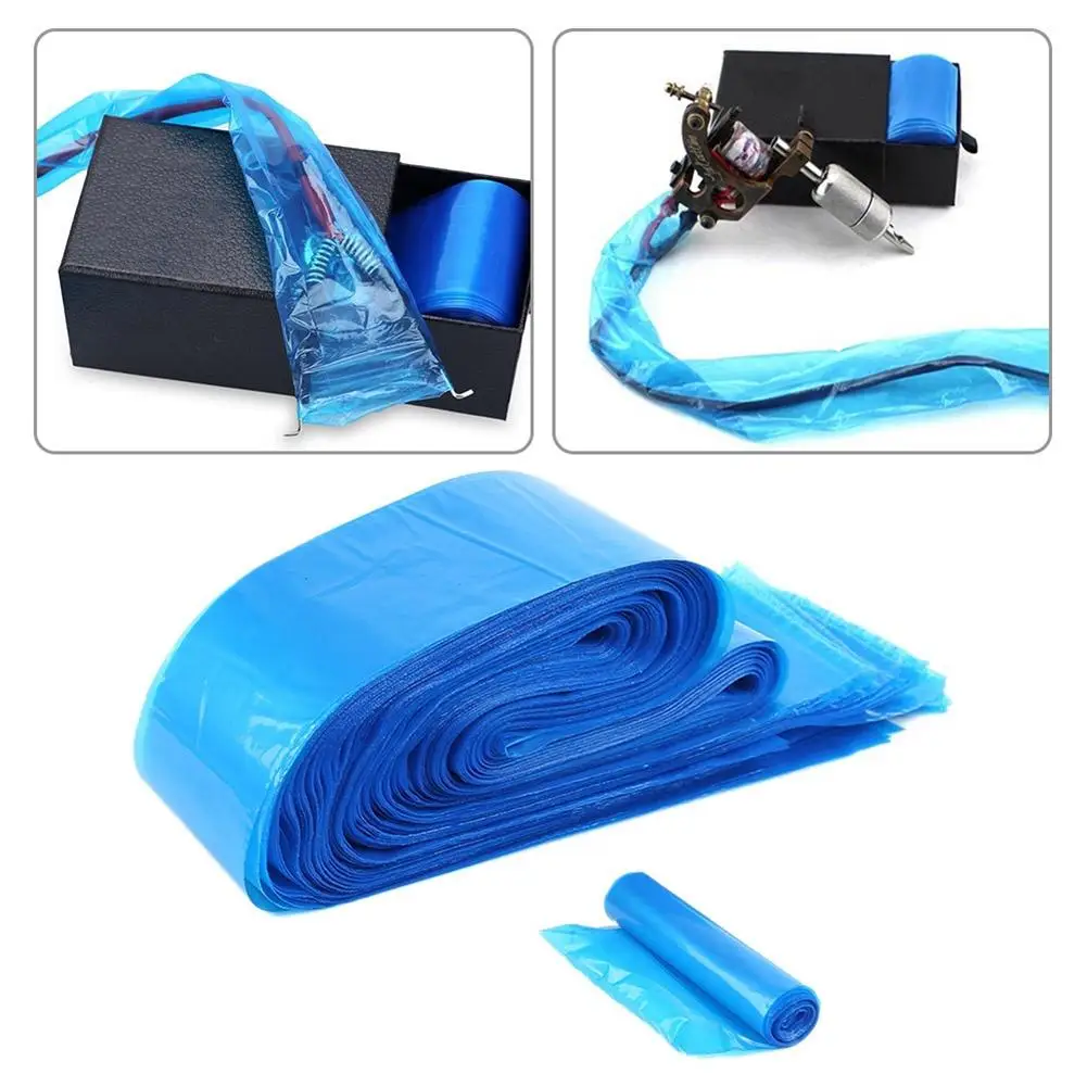 

100Pcs Plastic Blue Color Disposable Tattoo Machine Hook Line Protection Bag Clip Cord Sleeve Cover Bags Tattoo Hygiene Tool