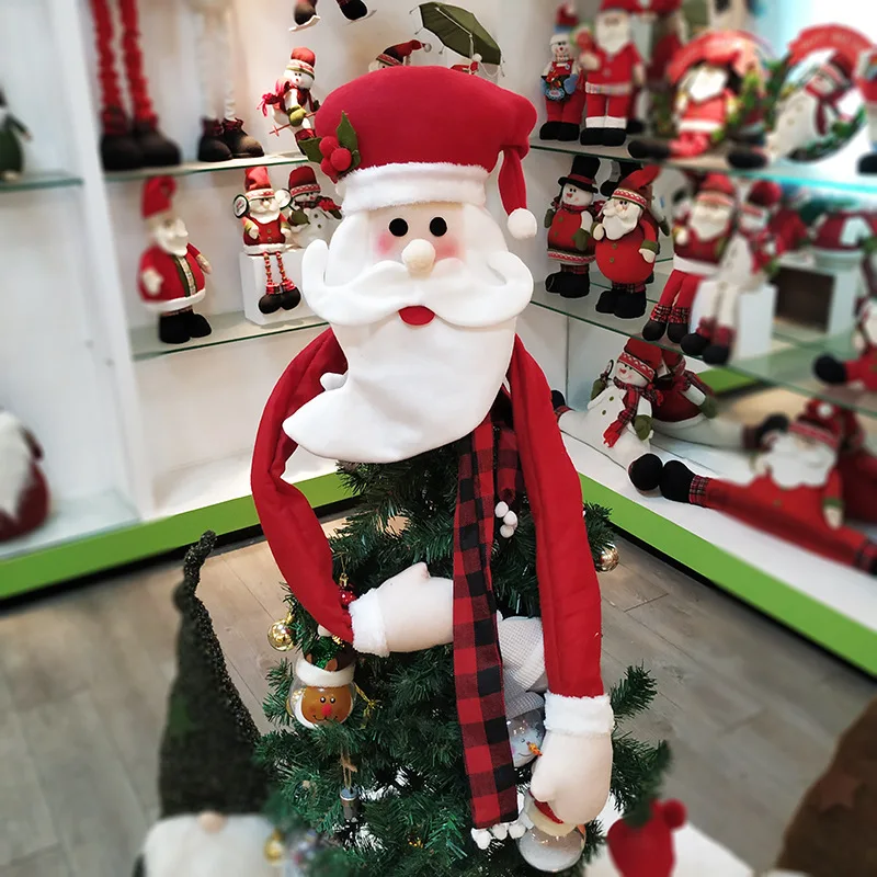 

2019 New Christmas Tree Toppers Decoration Santa Claus Hat Tree Top Decoration Red Christmas Home Decoration