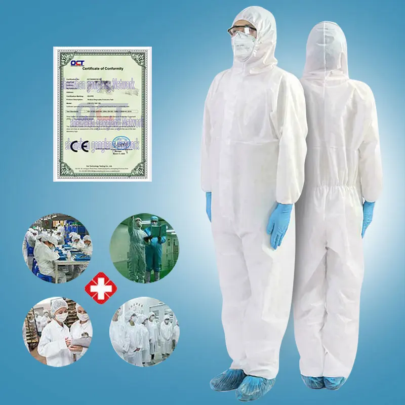 

Unisex White Medical Uniforms Disposable Anti-epidemic Factory Hospital Safety Coverall Suit Protection Protective Clothing