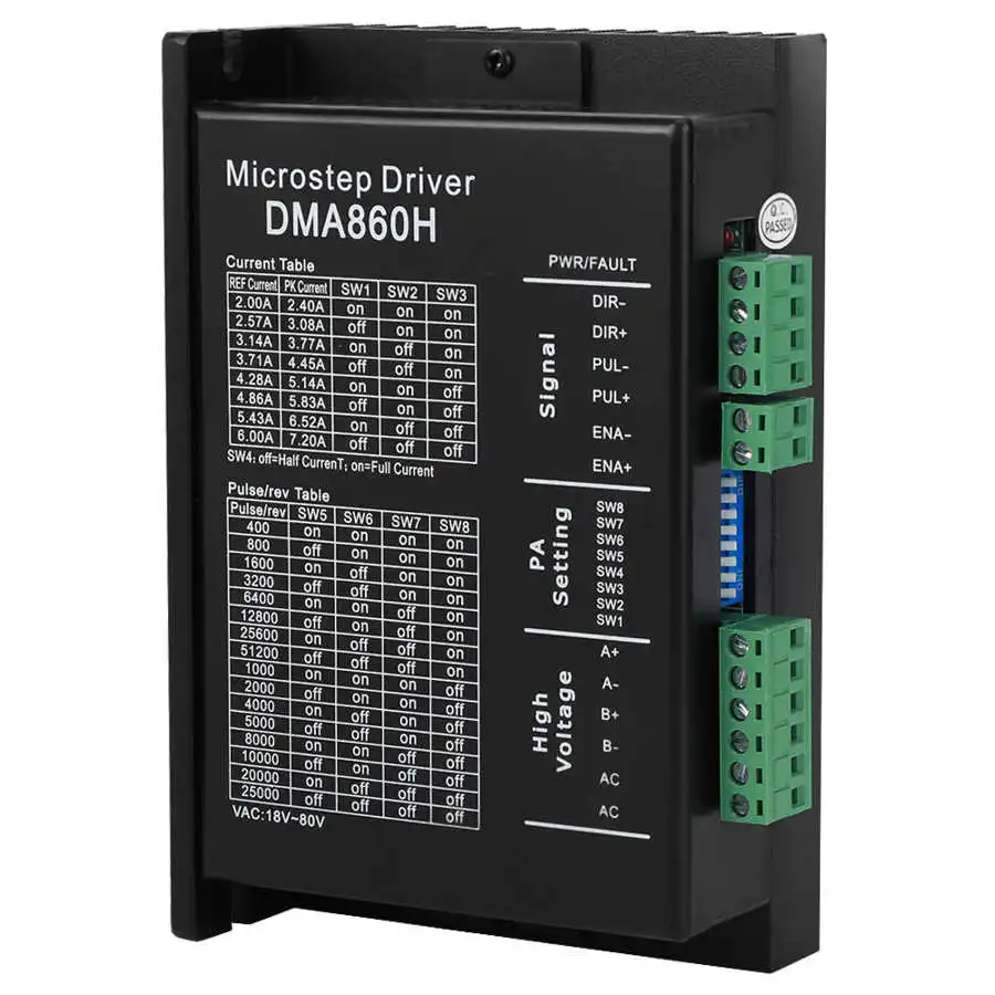 Драйвер шагового двигателя ЧПУ цифровой 32 битный сверхнизкой Шум DMA860H 2 4 7.2A 18