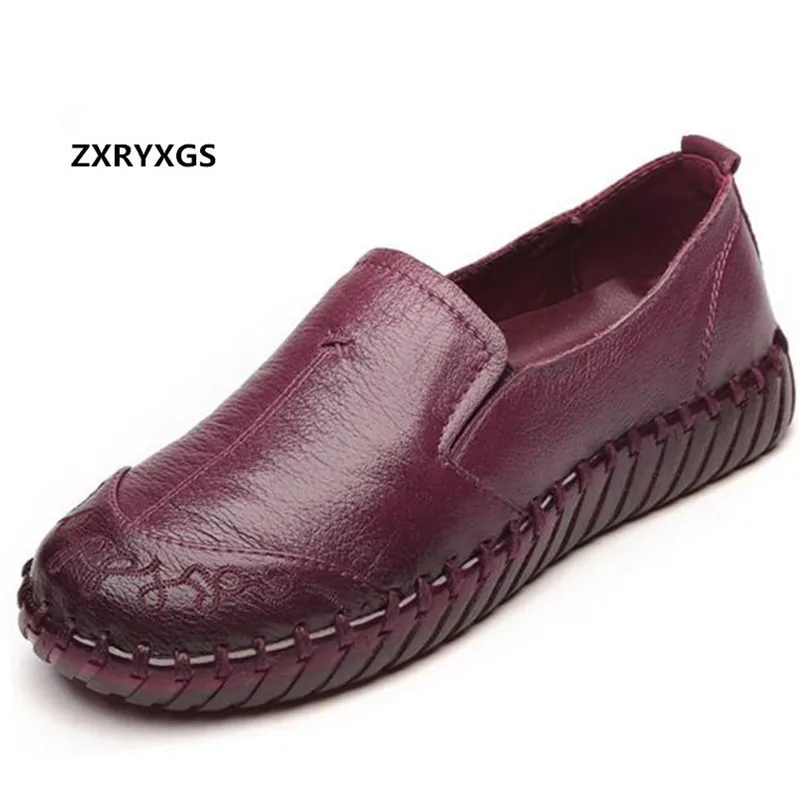 Обувь ZXRYXGS из натуральной кожи женская удобная мягкая нескользящая подошва