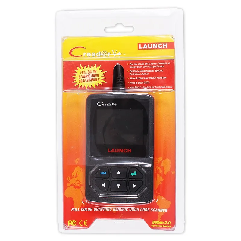 launch Creader V+ OBD2 считыватель кода сканер CReader V Plus OBDII диагностический инструмент обновление бесплатно онлайн