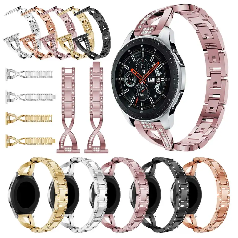 

Universal 22mm Alloy Bracelet Strap Watchband Diamond Quick Release Wrist Bracelet Strap Watch Band For FOSSIL Q Founder Belt