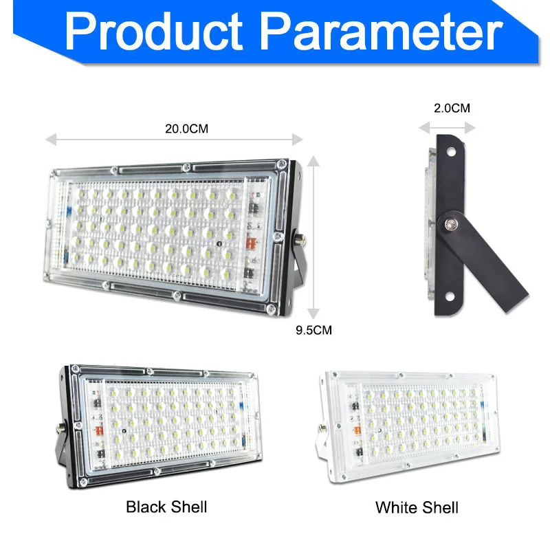 2 шт. Светодиодный прожектор светильник 50 Вт Светодиодный прожектор светильник уличный IP65 Водонепроницаемый наружной стены отражатель светильник ing AC220V 240V свет сада Точечный светильник s