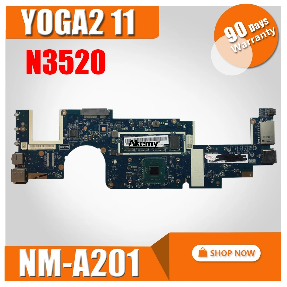 

AIUU1 NM-A201 motherboard for Lenovo yoga2 11 YOGA 2 11 laptop motherboard N3520 CPU 4G RAM DDR3 100% test work