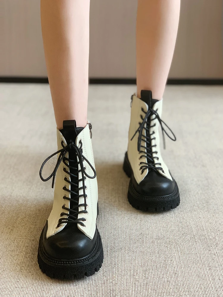 Vrouwen Schoenen Enkellaarsjes 2021 Nieuwe Stijl Herfst Side Rits Dikke  Bodem Antislip Fashion Retro Laarzen Vrouwen laarzen