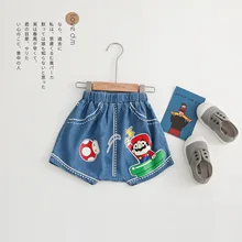 Детская одежда поколение полных детские ковбойские шорты в Корейском стиле с мультяшным принтом DK089