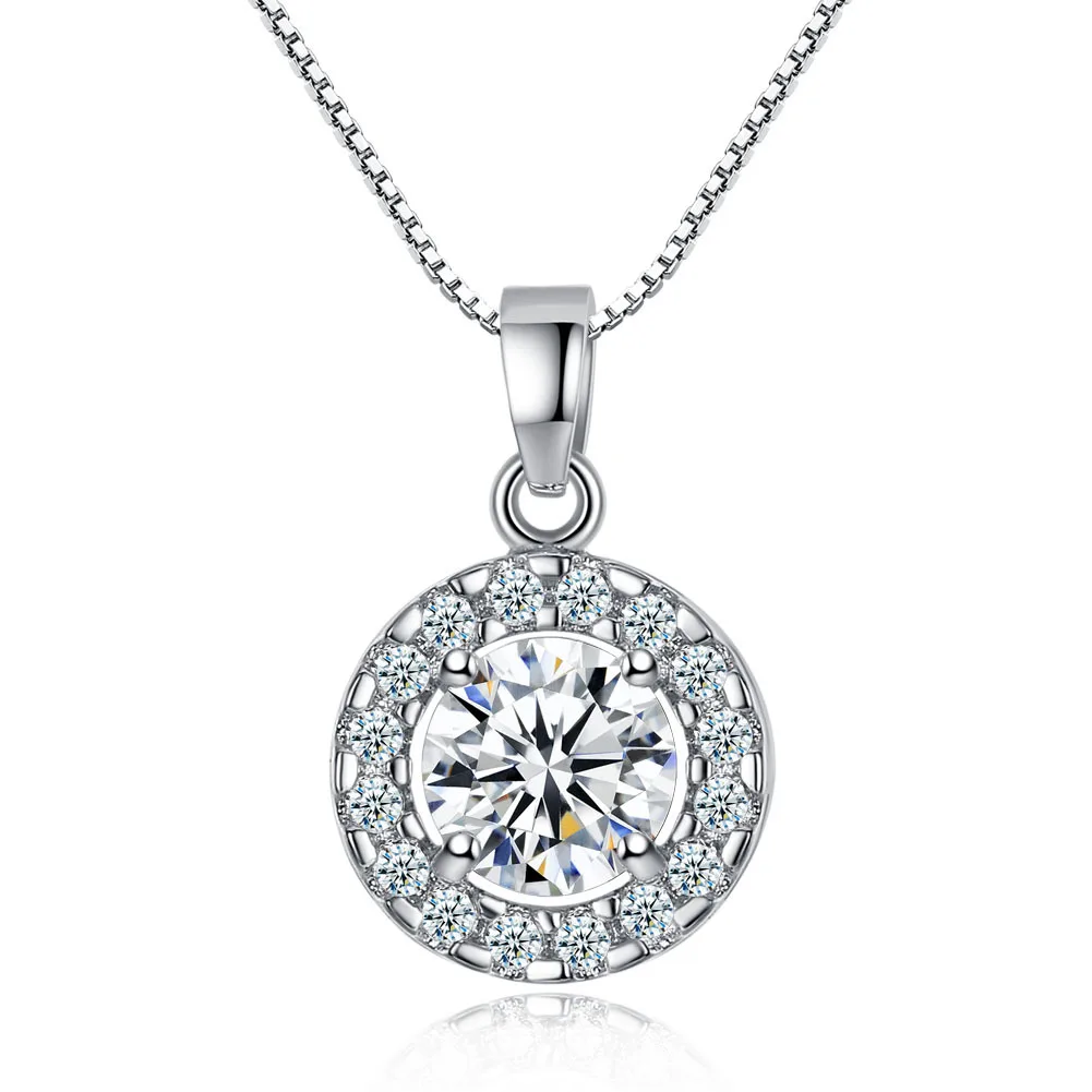 

TN1357 Round Hearts and Arrows Zircon Pendant