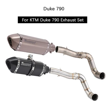 

For KTM Duke 790 Motorcycle Exhaust Pipe 2 Mid Link Pipe Slip On 51mm Muffler Removable DB Killer Escape Delete Catalyst