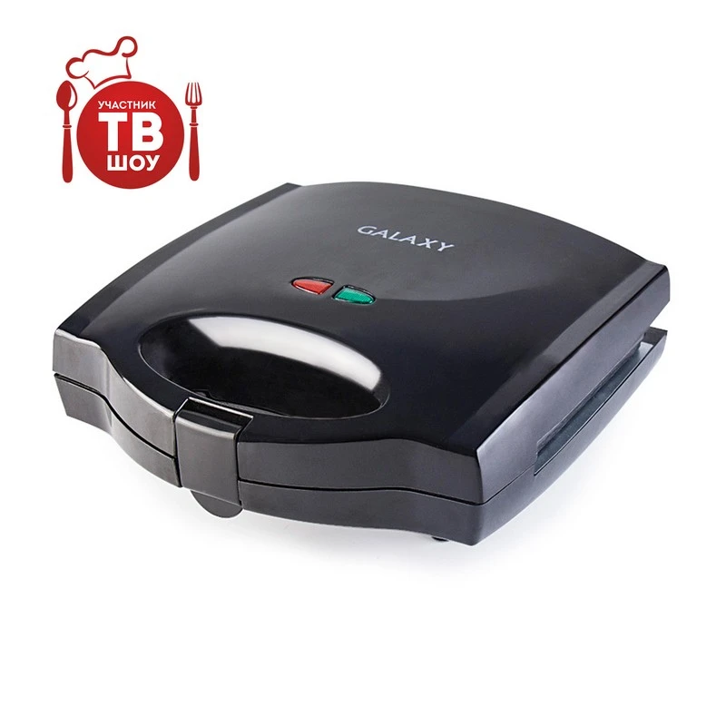 Сэндвич-тостер Galaxy GL 2959 (мощность 800 Вт, термоизолированный корпус, антипригарное покрытие, в комплекте формы для приготовления тостов, венских вафель и блюд на гриле)