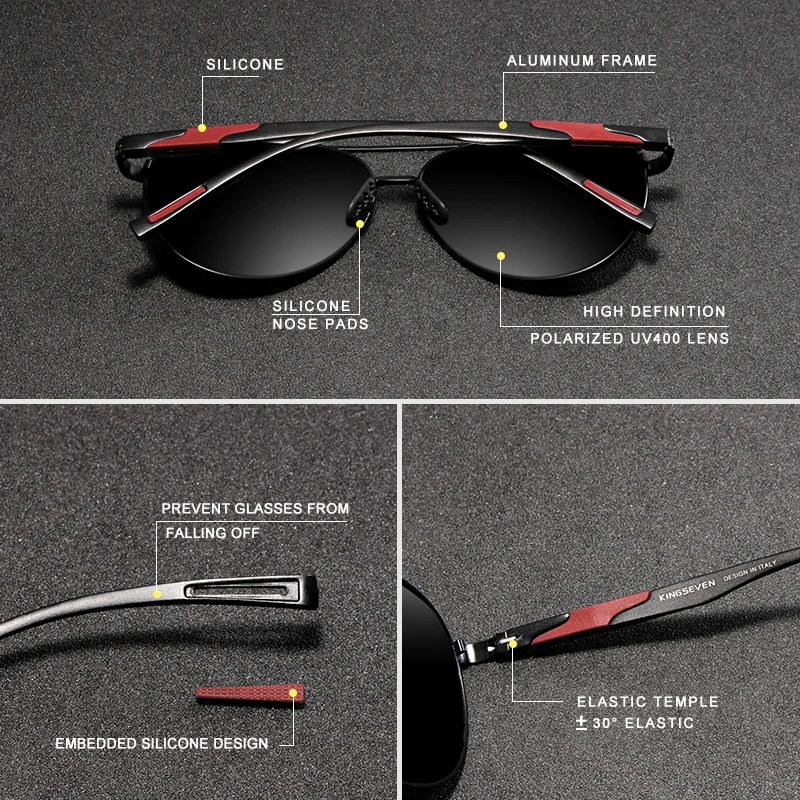 KINGSEVEN фирменный дизайн мужские солнцезащитные очки поляризованные алюминиевые очки пилота для женщин модный стиль UV400 Gafas De Sol