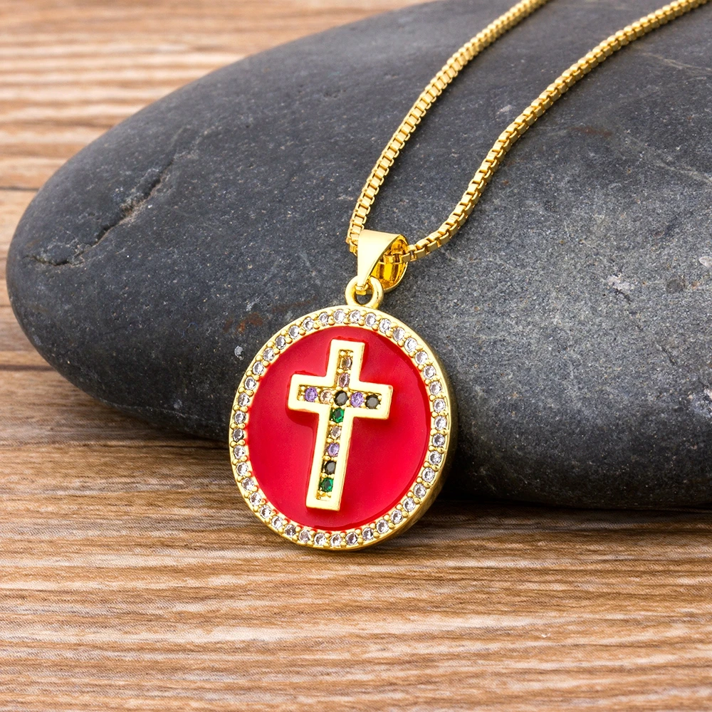 Nidin-男性と女性のための銅のキュービックジルコニアネックレス