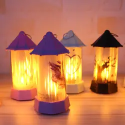 Светодиодный пластиковый фонарь, лампа с пламенем, детский подарок, праздничная, праздничная, атмосферная лампа на Хэллоуин, светильник с