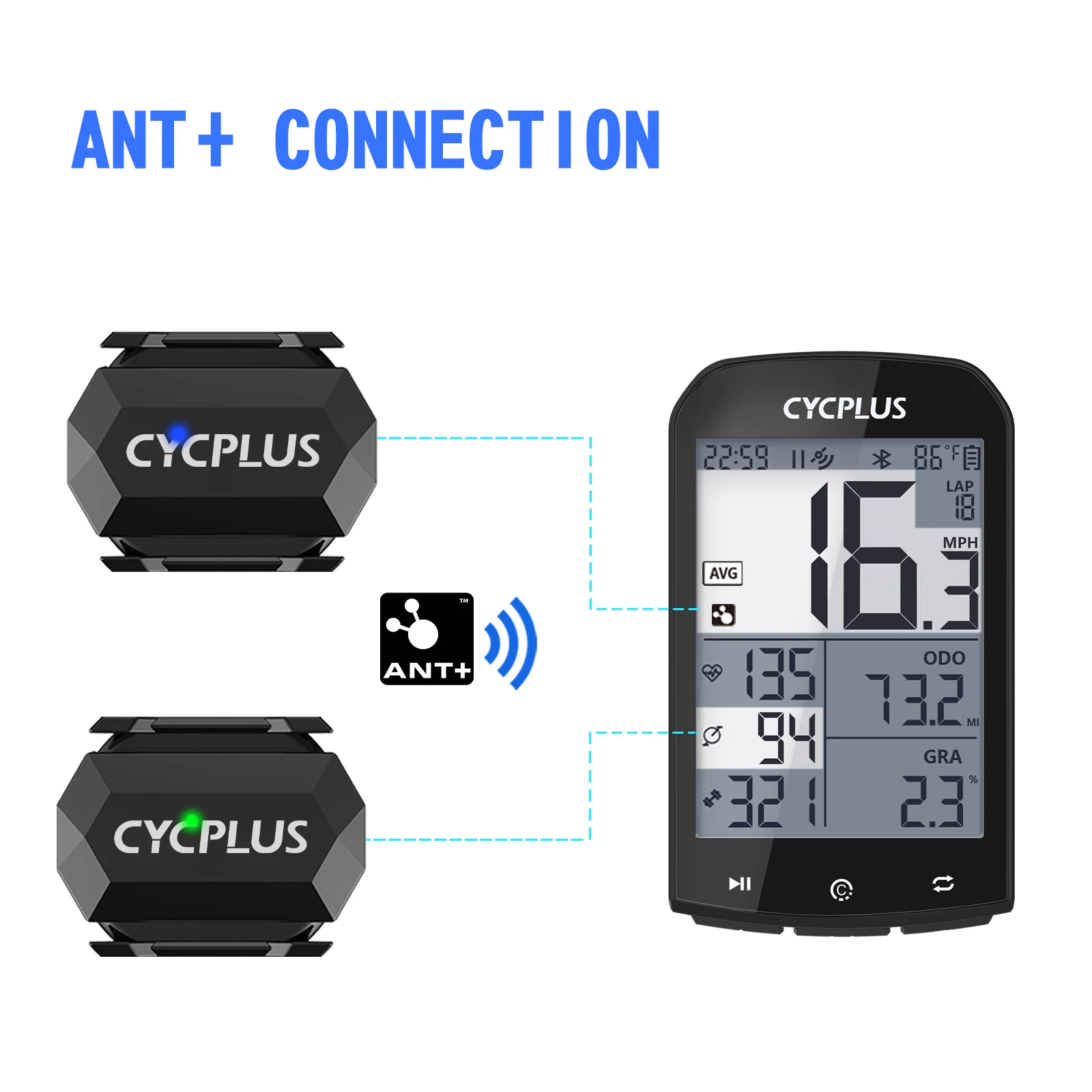 CYCPLUS C3 Cadence Speed Sensor Bike Accessories GPS Bicycle Speedometer  BLE 4.0 ANT+ IP67 Waterproof For GPS Cycling Computer