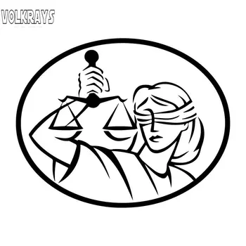 

Volkrays Creative Car Sticker Lady Justice Stylish Accessories Reflective Waterproof Cover Scratches Vinyl Decal,12cm*16cm