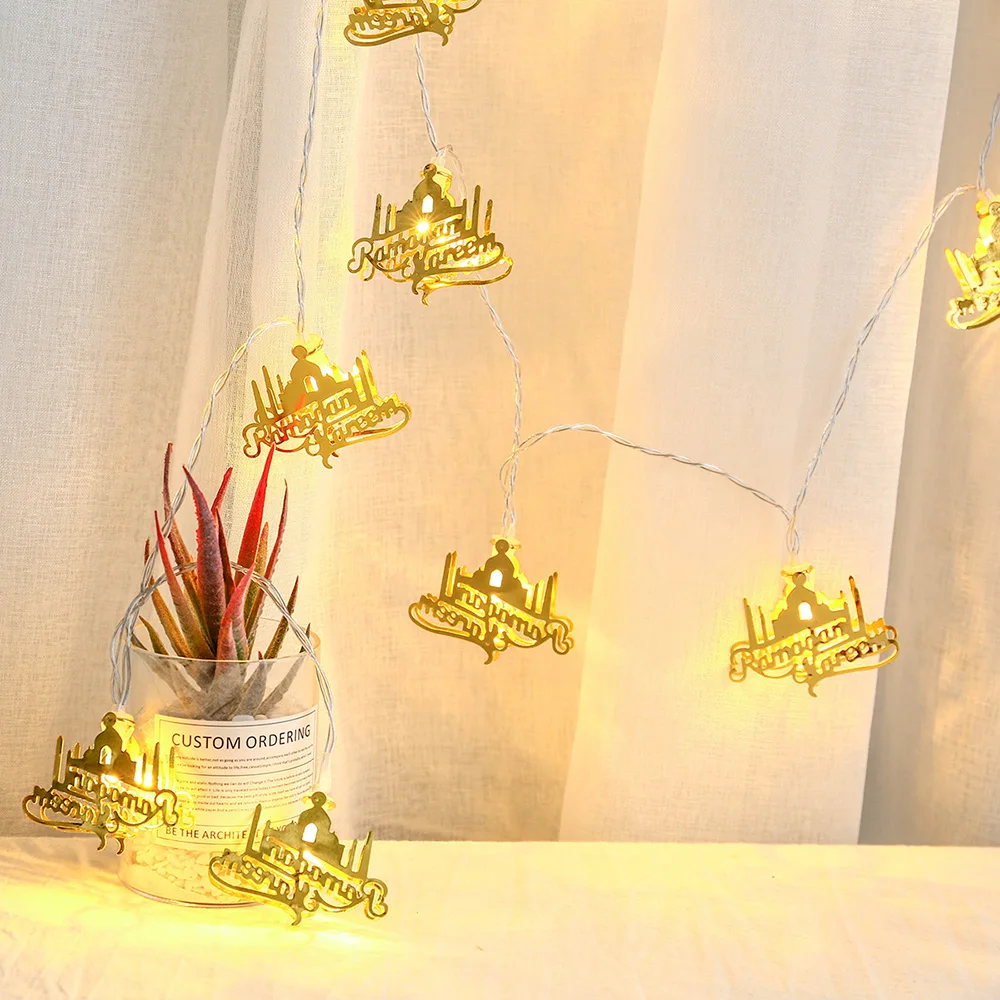 String Lights Decor Ramadan Mubarak Home Decorative 10LED 1.5 M Festival Eid Muslim Moon D30 | Лампы и освещение