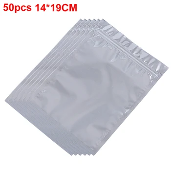 

50 Pcs Practical Reusable Inner Accessories Pouches Ziplock Bag Aluminium Foil Stand Up Kitchen Food Storage Candy Package Home