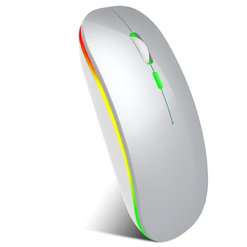 

2.4GHz 1600dpi Ultra Thin Intelligent Rechargeable Portable Optical Low Noise Colorful Lighting Gaming For Laptop Wireless Mouse