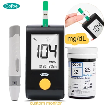 

Cofoe mg/dl Medical Diabetes Blood Glucose monitor Diabetes Digital Sugar Detection Blood Glucose Meter & Test Strips & Lancets