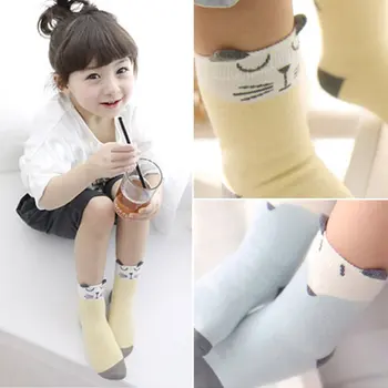 

Cute Fox Cat Animal Printed Anti-slip Knee Socks Kids Baby Unisex Socks Cartoon Newborn Cotton Sock