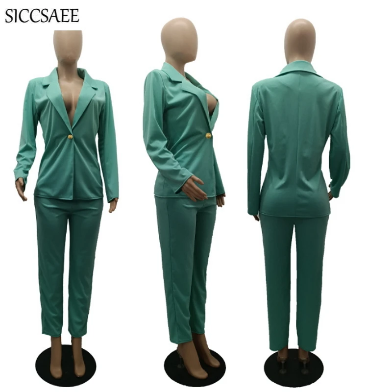 2019 Fall New Arrival Solid Color Blazer And Pans Two Piece Set Work Wear Elegant Outfits Cardigan Office Lady Matching Sets 2019 Fall New Arrival Solid Color Blazer And Pans Two Piece Set Work Wear Elegant Outfits Cardigan Office Lady Matching Sets