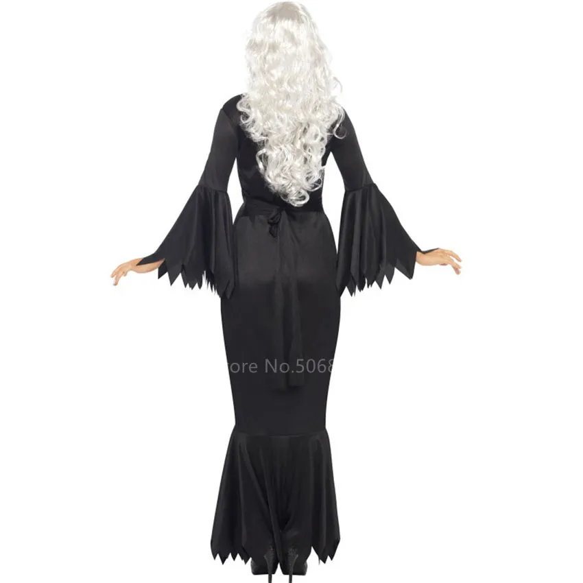 Страшная маска на Хэллоуин призрак зомби косплей костюм для женщин карнавальные вечерние день мертвых женский колокол рукав русалка платье