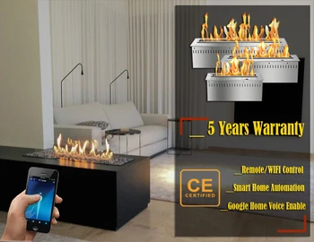 

hot sale 36 inches wifi real fire indoor intelligent smart bio ethanol electric fireplace heater