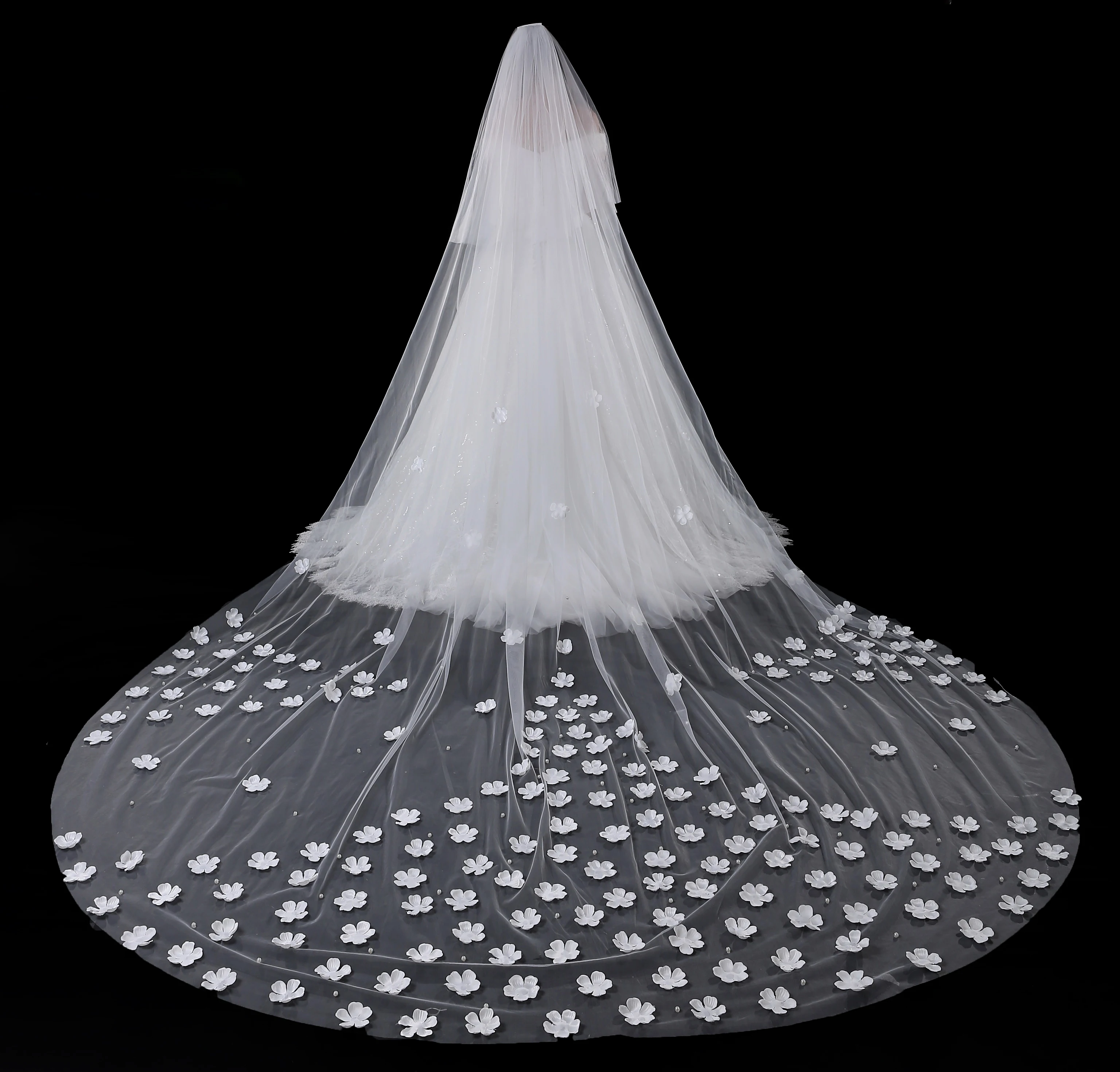 

2020 Wedding Veils 5 Meter One-Layer Long Lace Edge Bridal Veil with Comb Wedding Accessories Bride Wedding Veil