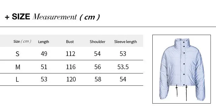 Женские модные зимние куртки, короткое теплое пальто серого цвета, светоотражающая короткая куртка, Новая женская парка, зимние пальто, верхняя одежда Y56