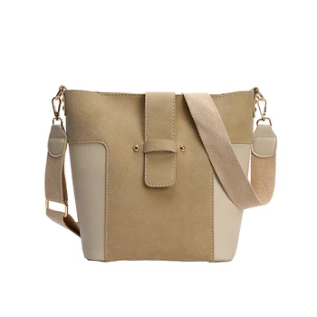 

2019 Buckle Bucket Bag Korean Style Fashion Matte Leather Shoulder Messenger Bags Designer High Quality Solid Color Child Bags