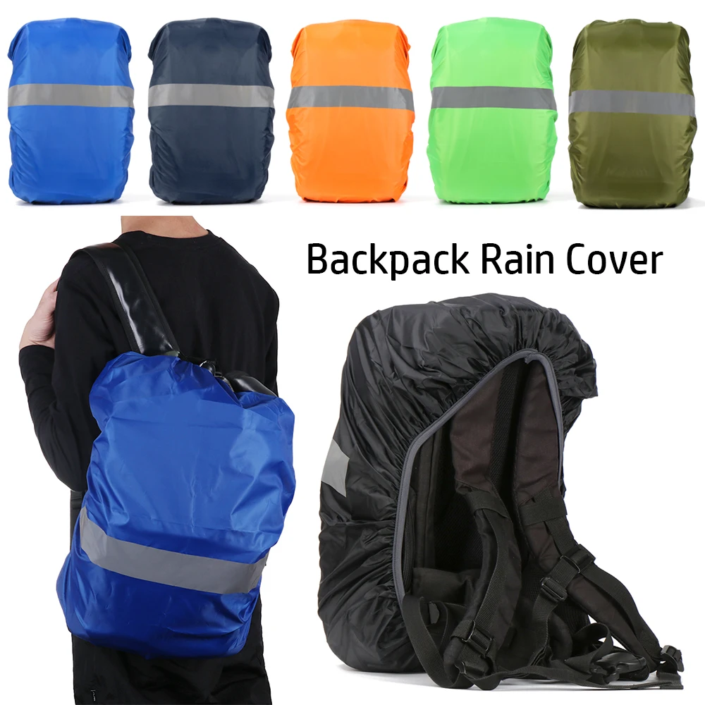UK Waterproof Fabrics Reflective Backpack Rain Cover Outdoor Travel Bag Raincoat 