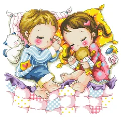 

HH Counted Cross Stitch Kit Fan blowing a fan Handmade Needlework For Embroidery 14ct Cross Stitch SODA 3110