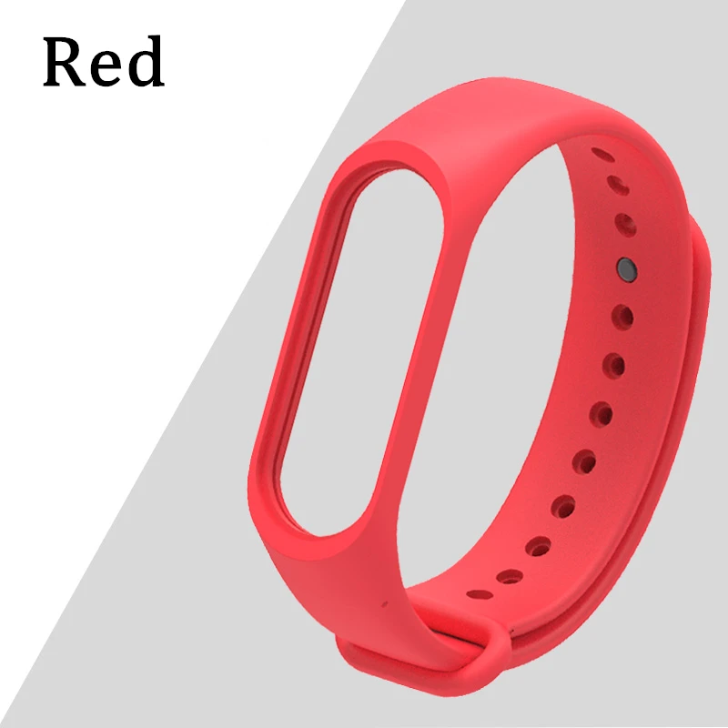 Красный Силиконовый ремешок для браслета mi band 4 3, цветной ремешок для часов, ремешок для браслета, Сменные аксессуары, ремешок для Xiaomi mi Band 3 - Цвет ремешка: Красный